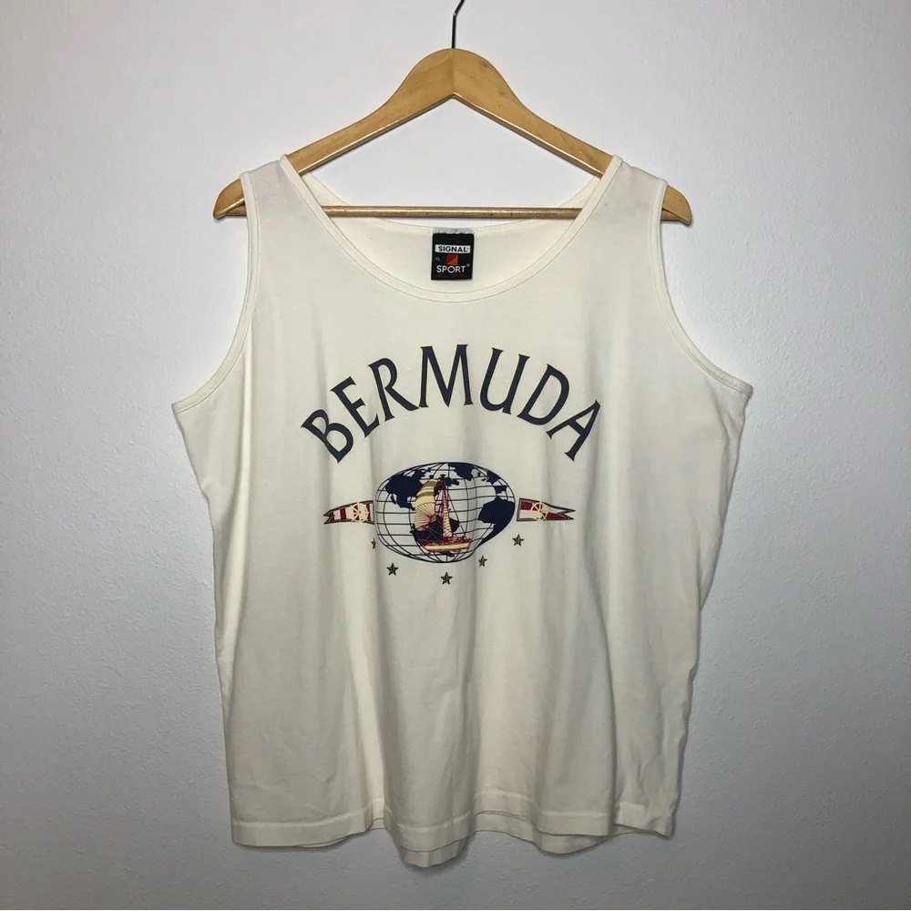 Vintage 1990s Bermuda Signal Sport Tank Top XL - Picture 6 of 6